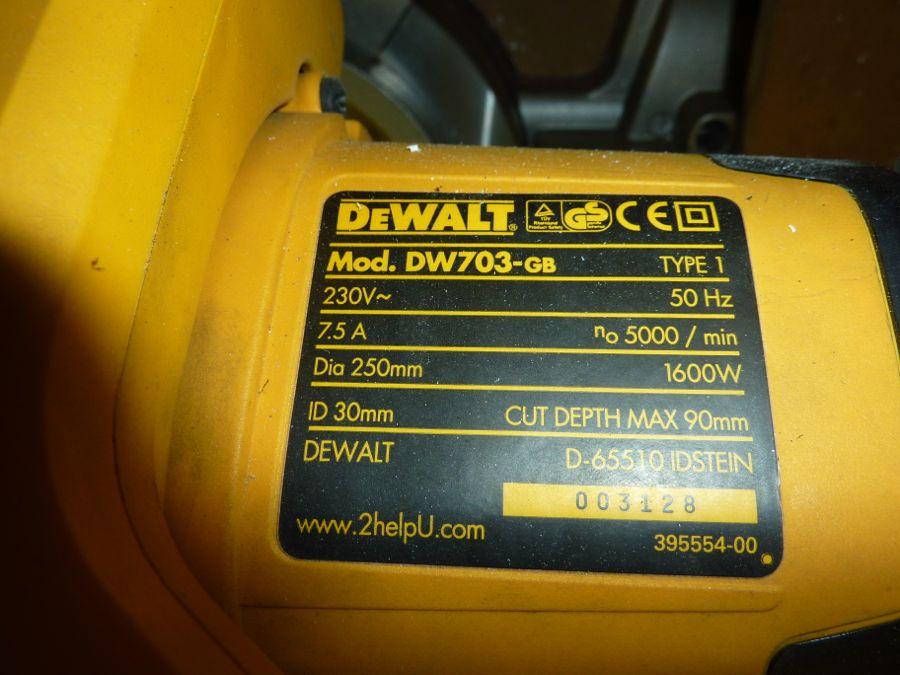 Dewalt Chop Saw DW703-GB, Will compound cut and includes Aluminium - 1st Machinery