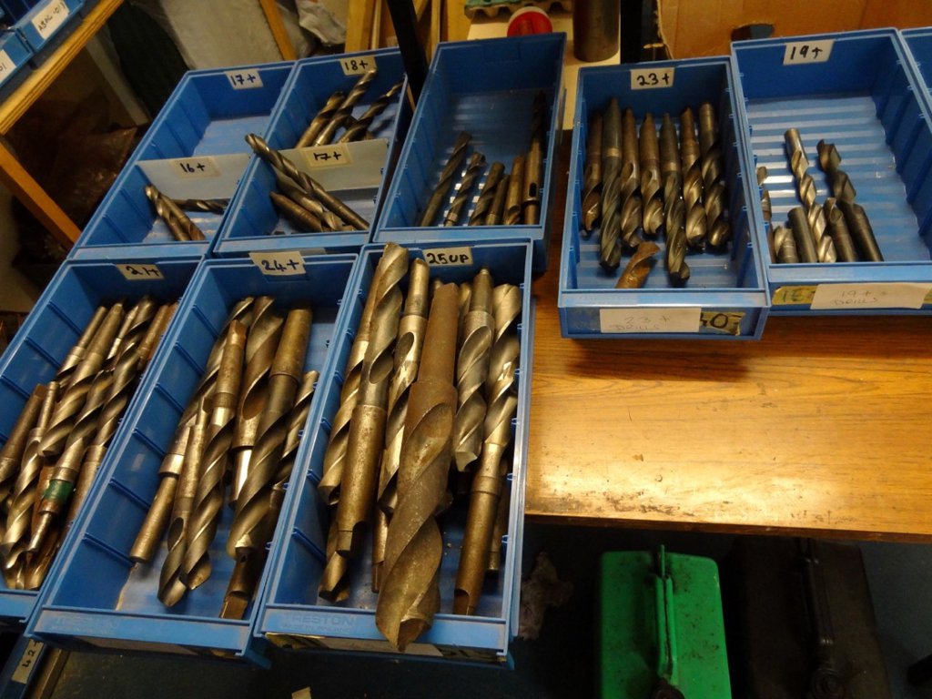 Drill bits ( 9 plastic boxes) 16mm – 25mm up - 1st Machinery